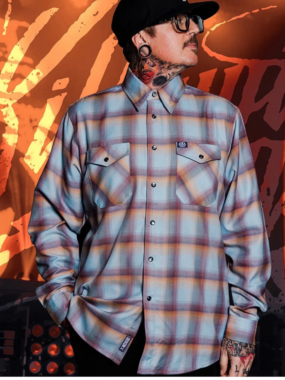 DIXXON Men’s 2XL Limited Kill Switch Engage Band Flannel Button Down Metal